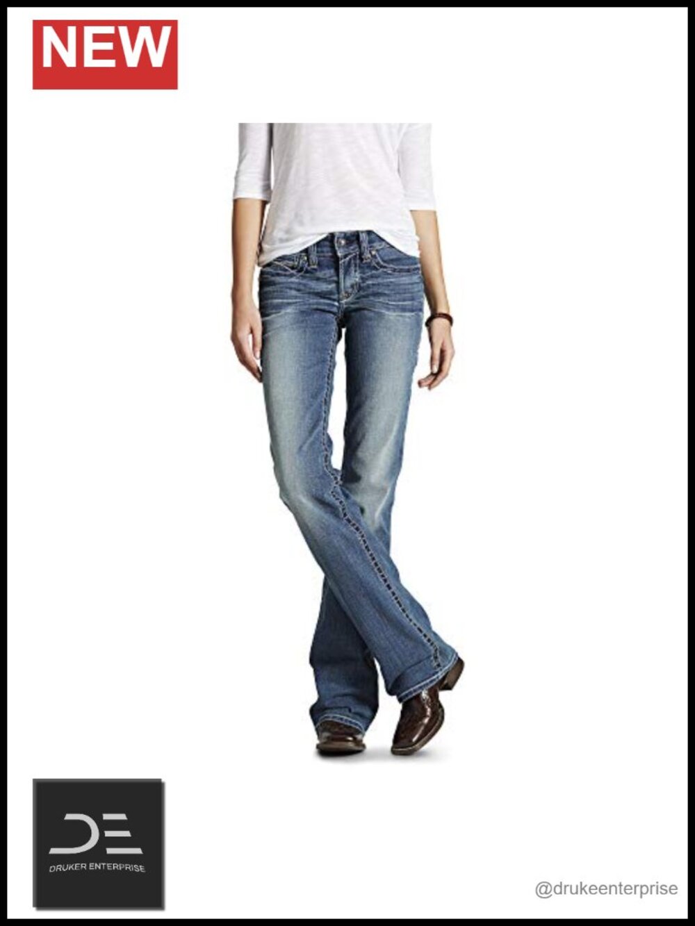 Women's Boot Cut Jeans Performance Stretch Denim Mid Rise Western Style